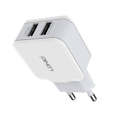 Product Φορτιστής Πρίζας LDNIO A2202, 2x USB, 12W (white) base image