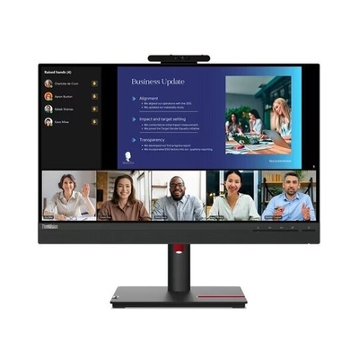 Product Monitor 23.8" Lenovo ThinkVision T24v-30 FHD IPS, Slim Bezel, HDMI, DP, VGA, Height adjustable, Webcam, Speakers base image