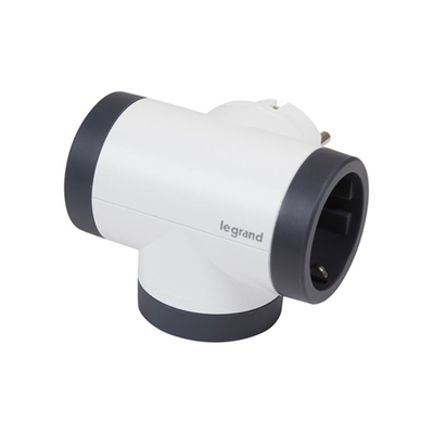Product Πολύπριζο Ασφαλείας Legrand SurgeArrest 3 Outlets Black/Grey Rotating base image
