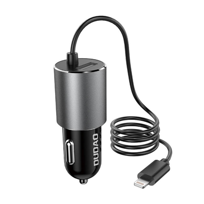 Product Φορτιστής Αυτοκινήτου Dudao R5ProL 1x USB 3.4A + Lightning cable (grey) base image