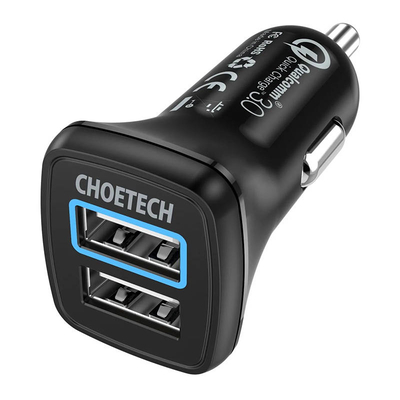 Product Φορτιστής Αυτοκινήτου Choetech C0051 30W QC 3.0 Dual Ports (black) base image