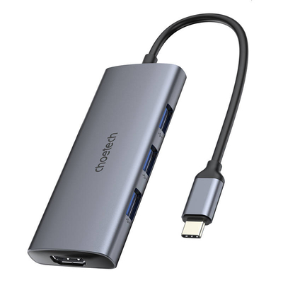 Product USB Hub Adapter 7w1 Choetech HUB-M19 USB-C (silver) base image