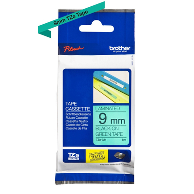 Product Μελανοταινία Brother TZe721 9mm Green/Black base image