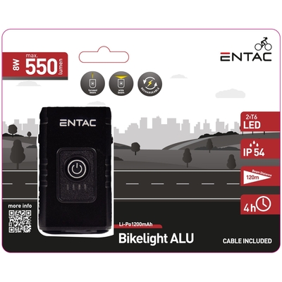 Product Φώς Ποδηλάτου Entac Αλουμινίου 8W base image