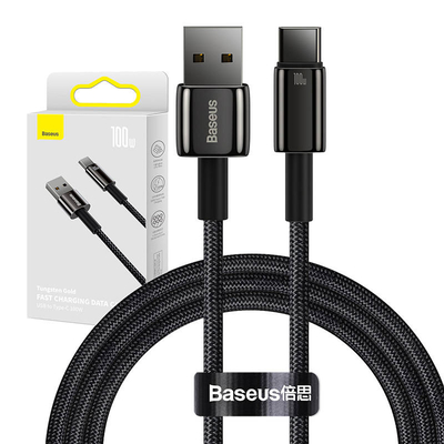 Product Καλώδιο USB to USB-C Baseus Tungsten Gold , 100W, 1m (black) base image