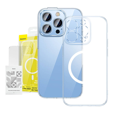 Product Protective Kit Baseus Crystal Transparent Magnetic set for iPhone 14 Pro Max base image