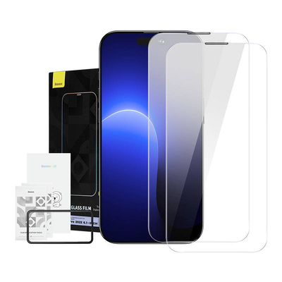 Product Screen Protector Baseus Crystal Tempered Glass Dust-proof 0.3mm for iPhone 14 Pro (2pcs) base image