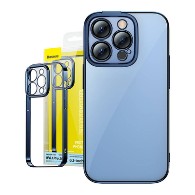 Product Θήκη Baseus Glitter Transparent and Tempered Glass set για iPhone 14 Pro (blue) base image