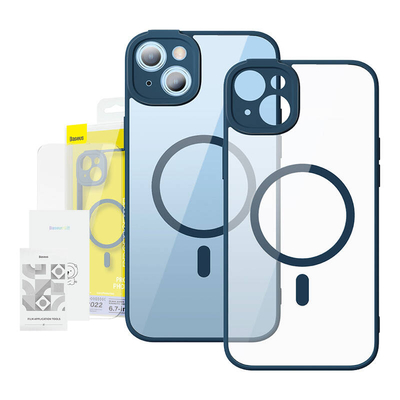 Product Θήκη Baseus Frame Transparent Magnetic and Tempered Glass set για iPhone 14 Plus (blue) base image