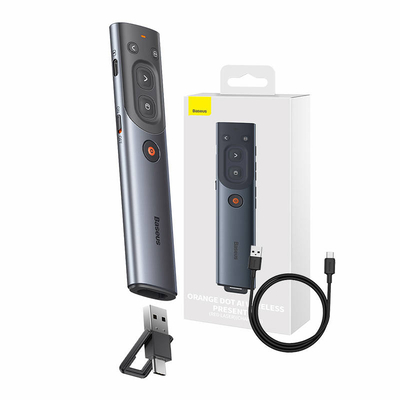 Product Presenter Baseus Orange Dot with a red laser pointer - gray base image