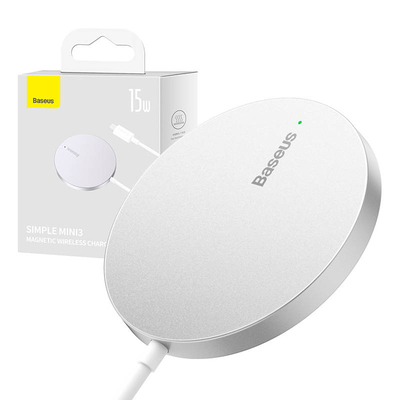 Product Ασύρματος Φορτιστής Magnetic Baseus Simple Mini3 15W (Silver) base image
