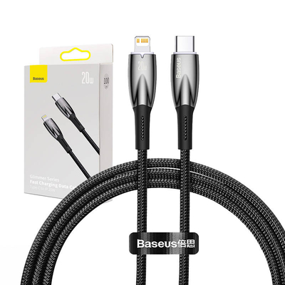 Product Καλώδιo USB-C for Lightning Baseus Glimmer Series, 20W, 1m (Black) base image
