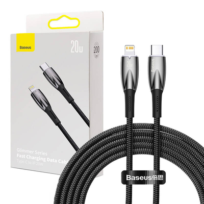 Product Καλώδιο USB to Lightning Baseus Glimmer Series 20W 2m (Black) base image