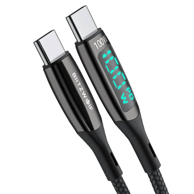 Product Καλώδιο USB-C to USB-C BlitzWolf BW-TC23 with display 100W 0.9m (black) base image