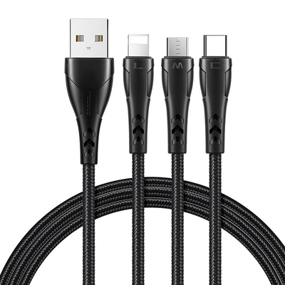 Product Καλώδιο USB 3in1 to USB-C/Lightning/Micro USB Mcdodo CA-6960 1.2m (Black) base image