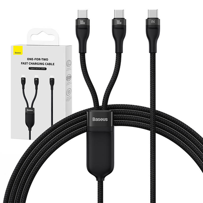 Product Καλώδιo USB 2in1 Baseus Flash Series USB-C to USB-C 100W, 1.5m (black base image