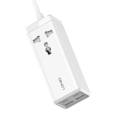 Product Πολύπριζο με 1 πρίζα AC, 2x USB, 2x USB-C LDNIO SC1418, EU/US, 2500W (λευκό) base image