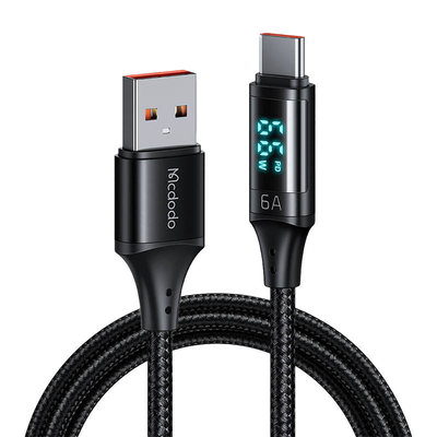 Product Καλώδιο USB to USB-C Mcdodo CA-1080 with display , 66W, 6A, 1.2m (black) base image