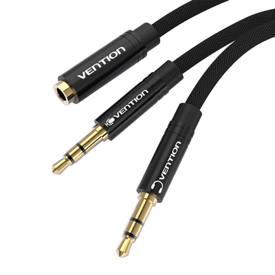 Product Καλώδιο Ήχου Vention 3.5mm female to 2x3.5mm male BBLBF 1m (black) base image