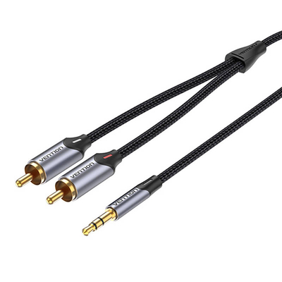 Product Καλώδιο 2xRCA jack to 3.5mm Vention BCNBG 1.5m (grey) base image