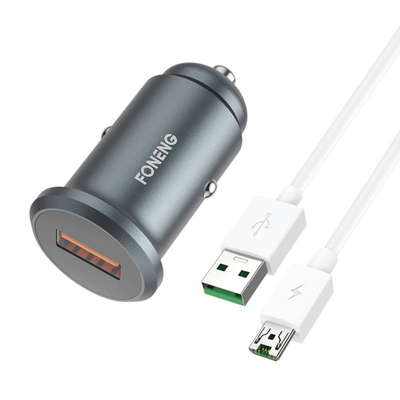 Product Φορτιστής αυτοκινήτου Foneng C15, USB, 4A + καλώδιο USB σε Micro USB (γκρι) base image