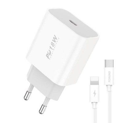 Product Φορτιστής Πρίζας Foneng EU23 18W + USB-C to Lightning cable base image