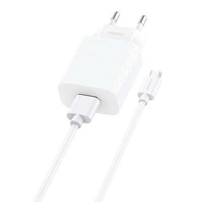 Product Φορτιστής Πρίζας Fast Foneng 1x USB EU28 QC 3.0+ USB Type C cable base image