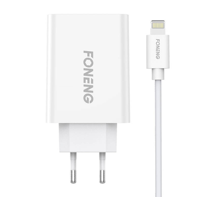 Product Φορτιστής Πρίζας Fast Foneng 1x USB EU43 + USB Lightning cable base image