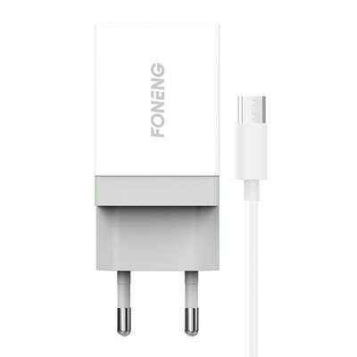 Product Φορτιστής Πρίζας Fast Foneng 1x USB K210 + USB Micro base image