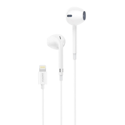 Product Ακουστικά Handsfree Foneng T28 Lightning with remote Control (White) base image