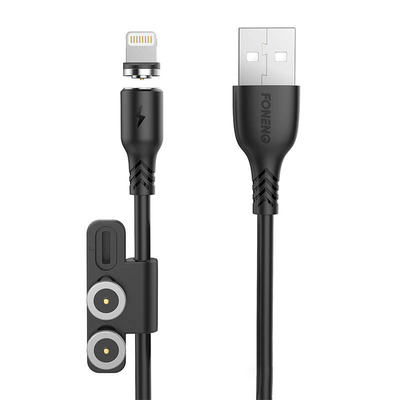 Product Καλώδιο USB Foneng X62 Magnetic 3in1 USB to USB-C/Lightning/Micro USB 2.4A 1m (Black) base image