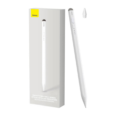 Product Γραφίδα Αφής Smooth Writing Stylus with LED Indicators (Active+Passive) White base image