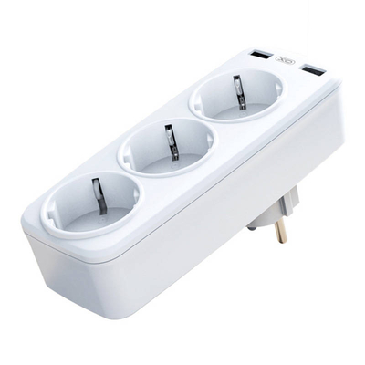 Product Πολύπριζο Power charger with 3 AC outlets + 2x USB XO WL08EU (White) base image