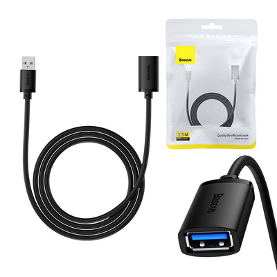 Product Καλώδιο USB-A Male to USB-A Female 3.0 Baseus AirJoy Series 1.5m (black) base image