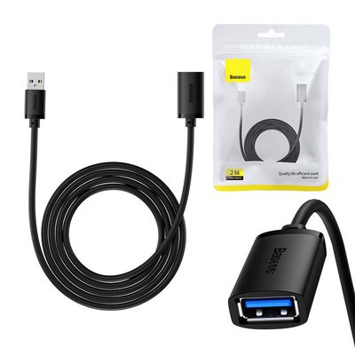 Product Καλώδιο USB-A Male to USB-A Female 3.0 Baseus AirJoy Series 2m (black) base image