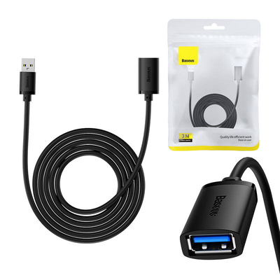 Product Καλώδιο USB-A Male to USB-A Female 3.0 Baseus AirJoy Series 3m (black) base image