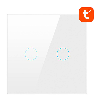 Product Διακόπτης Τοίχου Smart ZigBee Avatto LZTS02-EU-W2 2 Way No Neutral TUYA (white) base image