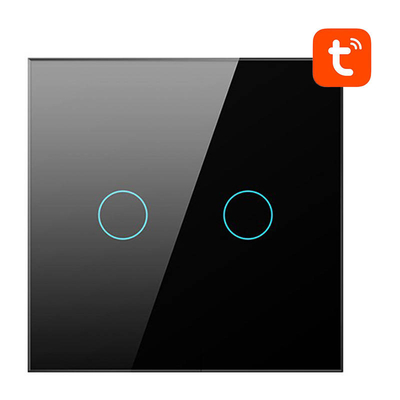 Product Διακόπτης Smart Light ZigBee Avatto LZTS02-EU-B2 2 Way No Neutral TUYA (black) base image