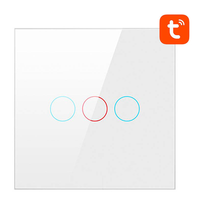 Product Διακόπτης Τοίχου Smart ZigBee Avatto LZTS02-EU-W3 3 Way No Neutral TUYA (white) base image