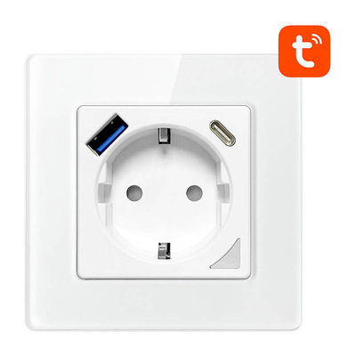 Product Πρίζα Smart WiFi Wall Avatto N-WOT10-USB-W TUYA USB-C (white) base image