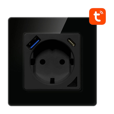 Product Πρίζα Smart WiFi Wall Avatto N-WOT10-USB-B TUYA USB-C (black) base image