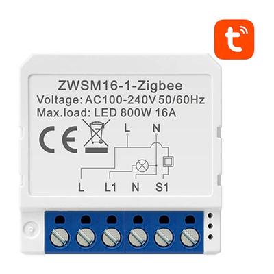 Product Ενδιάμεσος Διακόπτης Smart ZigBee Avatto ZWSM16-W1 TUYA base image