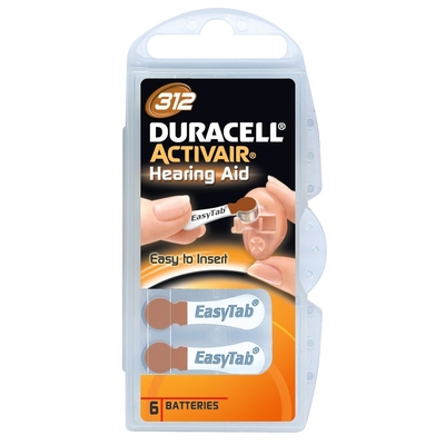 Product Μπαταρίες Ακουστικών Βαρηκοΐας Duracell Activair DA312 (6τμχ) base image