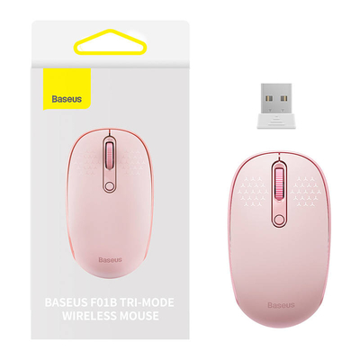 Product Ποντίκι Aσύρματο Baseus F01B Tri-mode 2.4G BT5.0 1600 DPI (pink) base image