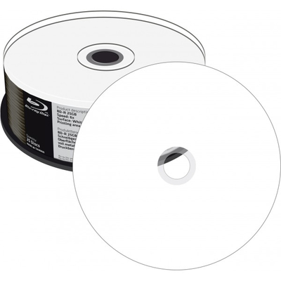 Product BD-R MediaRange 25GB 6x fully printable 25pcs Cakebox base image