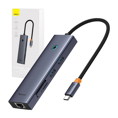 Product Docking Station Baseus UltraJoy 7-Port (USB-C to 1xHDMI4K@30Hz + 2xUSB 3.0 + 1xPD +RJ45 + SD/TF3.0) base image