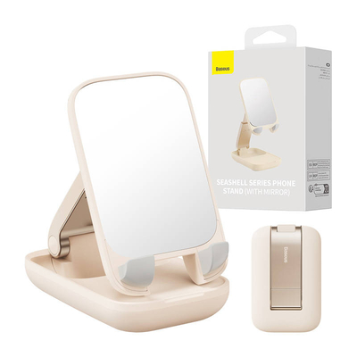 Product Βάση Γραφείου για Κινητό Baseus Folding with mirror (beige) base image