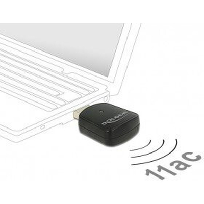 Product Κάρτα Δικτύου USB Delock USB 3.0 Dualband WLAN-Stick mini 867Mbps 2dBi 2,4/5 GHz base image