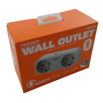 Product Ταφ Tessan 4 IN 1 WALL SOCKET 2xSCHUKO, 1xUSB-C,1xUSB base image