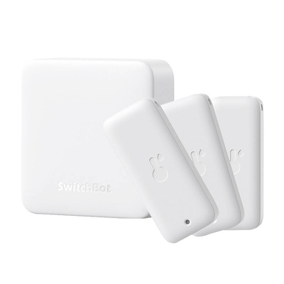 Product Smart Hub SwitchBot Set Remote Control + 3x Thermo-Hygrometer Hub Mini base image